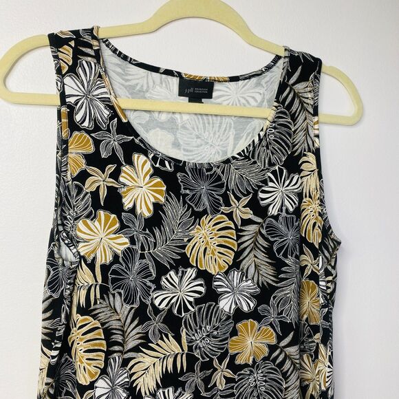J Jill Wearever Leaf Floral Stretchy Sleeveless Tropical Soft Comfy Tank Top M - Picture 10 of 10